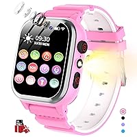 POKUJNFY Smart Watch for Kids Phone 26 Games SOS Pedometer Calorie HD Camera Music Video Alarm Clock Kids Smart Watch for Boys Watch Girls Birthday Gifts [Includes SD Card] Christmas