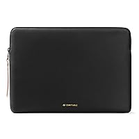 Comfyable Slim Protective Laptop Sleeve 13-13.3 inch Compatible with MacBook Pro 14-in M2 Pro/Max 2023 & M1 2021 A2442, 13 inch MacBook Pro & MacBook Air, PU Leather Bag Case for Mac, Pebbled Black