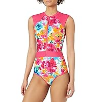 Body Glove Women's Stand Up Zip Front Paddle One Piece Swimsuit with UPF 50+