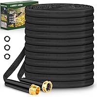 Garden Hose 50FT, Non-Expanding Sturdy & Lightweight Water Hose, No-Kink, Tough & Flexible Hose, Crush-Proof for Yard, Lawn, Outdoor, Car Wash, Marine and Camper