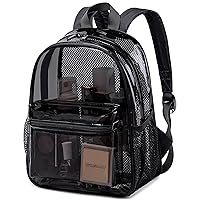 Clear Mini Backpack Stadium Events 12x12x6 Small Transparent Backpacks Plastic See Through Bag for Work Festival Security Travel