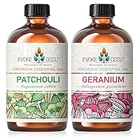 Patchouli Essential Oil 4 Oz, Pure Geranium Oil for Diffuser Skin Fragrance DIY Candle Soap Making- 4 FL Oz