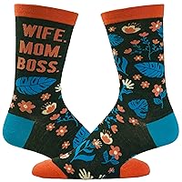 Crazy Dog T-Shirts Women's Wife Mom Boss Socks Funny Mothers Day Gift For Awesome Mama Graphic Novelty Footwear