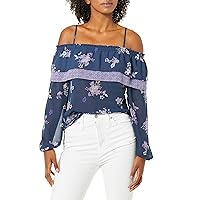 Women's Button-Front Cold-Shoulder Top