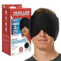 Sports Medicine EZ Relief Migraine Cap, for Men and Women, One Size Fits Most, Warms/Cools, Helps Reduce Pain Associated with Headaches, Migraines, and Facial Tension, Black