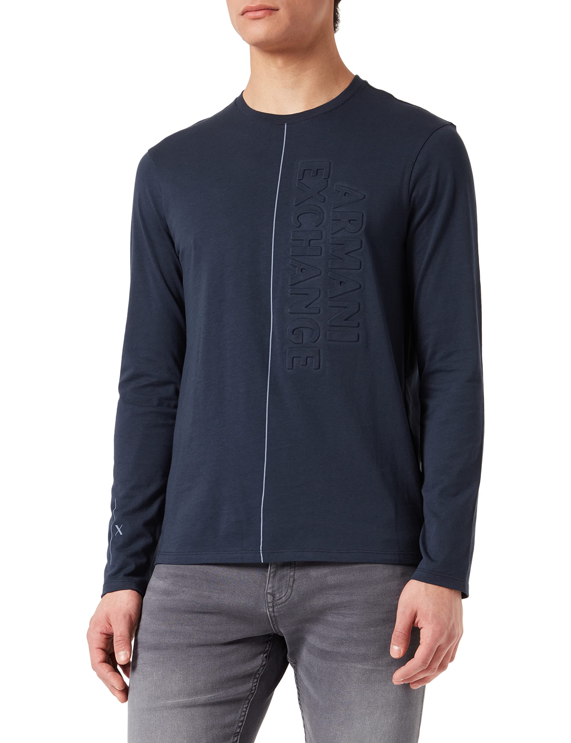 Mua A|X ARMANI EXCHANGE Men's Embossed Logo Contrast Stripe Long Sleeve T- Shirt trên Amazon Mỹ chính hãng 2023 | Giaonhan247