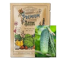 Cucumber Seeds for Planting - Boston Pickling Cucumbers - 3 g 90+ Seeds - Non-GMO, Heirloom Cucumber Plant Seeds - High Yield Cucumber - Sealed in a Beautiful Mylar Package for Extended Shelf Life