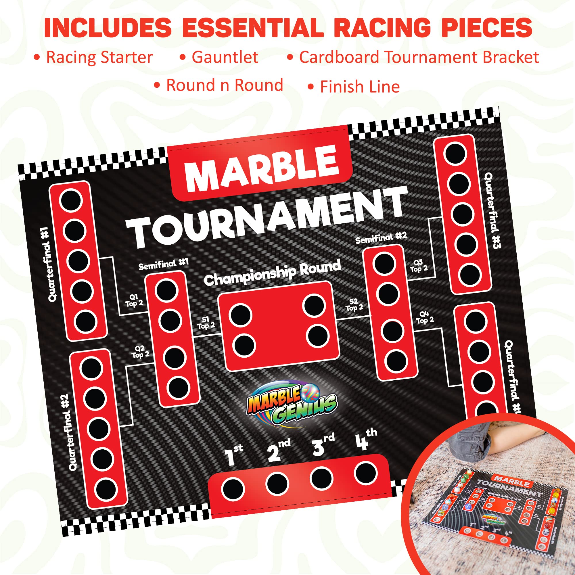 Marble Genius Marble Run Racing Set: 125-Piece Marble Run Racing Set Toys for Kids, Marbles Maze Tower Building Blocks, Marble Race Track Rolling Game, Educational Learning STEM Toy Gift, Racing