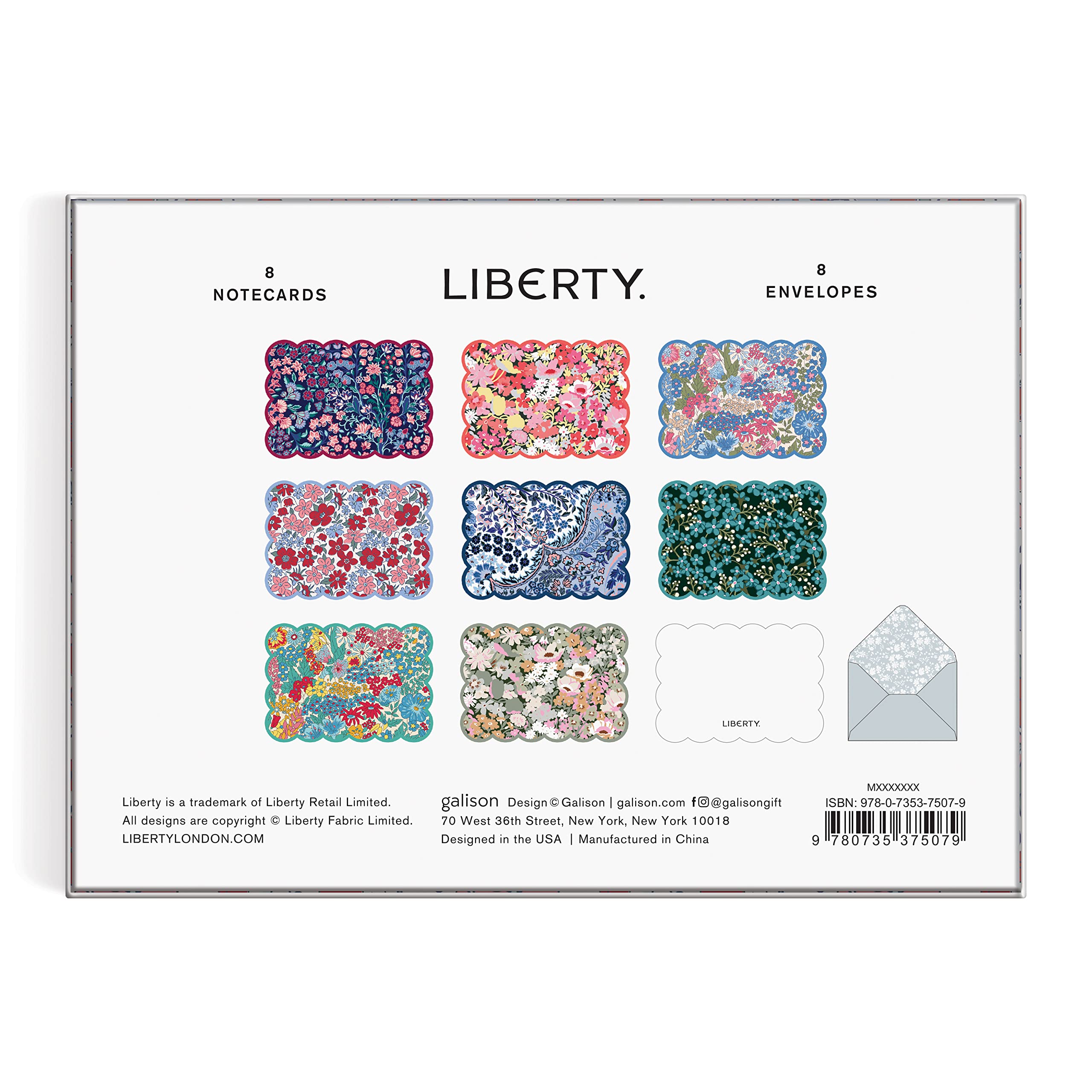 Liberty Scalloped Shaped Notecard Set