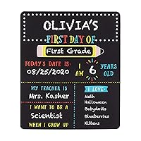 Kate & Milo First and Last Day of School Reversible Chalkboard, Reusable Photo Sharing Prop with Included Chalk, Back to School Pictures, Double Sided Photo Board for Kids, Girls, and Boys 12 x 14