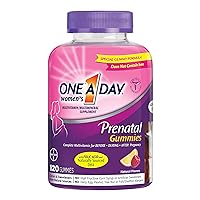 One A Day Women’s Prenatal Multivitamin Gummies Including Vitamin A, C, D, B6, B12, Folic Acid & more, 120 Count, Supplement for Before and During Pregnancy