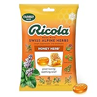 Ricola Honey Herb Cough Drops, 45 Count, Fair Trade Honey & Natural Menthol Cough Suppressant & Throat Relieving Drops, Great Tasting Relief for Coughs & Throat Irritation Symptoms
