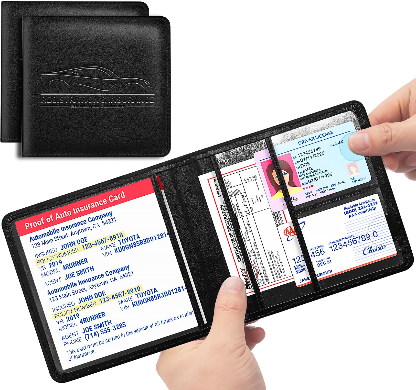 Samsill Car Registration Holder Vehicle Glovebox Organizer Wallet for