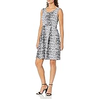 Star Vixen Women's Classic Str Ponte Knit Sleeveless Box-Pleat Fitnflare Dress