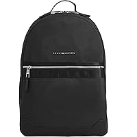 Tommy Hilfiger Men's Elevated Nylon Backpack, Black, One Size