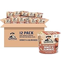 Quaker Instant Oatmeal Express Cups, Honey & Almonds, 1.76 Ounce (Pack of 12)