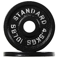BalanceFrom Cast Iron Olympic 2-Inch Weight Plate, Single or Pair