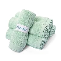 Brondell Ultra-Soft Bidet Towels for Bathrooms, Soft and Absorbent, Machine-Washable, Quick Dry, 9.85” x 9.85”, Includes Mesh Laundry Bag, Mint