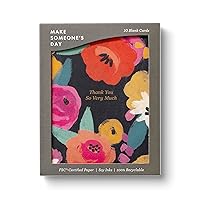 Compendium Boxed Blank Note Cards – 10 Thank You Note Cards – Midnight Blooms Design