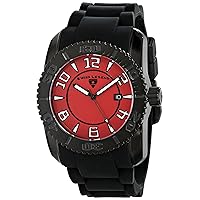 Men's 20068-BB-05 Commander Collection Black Ion-Plated Red Dial Watch