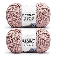 Bernat Forever Fleece Rose Hip Yarn - 2 Pack of 280g/9.9oz - Polyester - 6 Super Bulky - 194 Yards - Knitting/Crochet