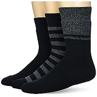 Amazon Essentials Men's Full Terry Brushed Lounge Socks, 3 Pairs