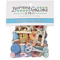 Buttons Galore and More Collection Round Novelty Buttons & Embellishments Based on Variety of Themes– 50 Pcs,4.5 inches