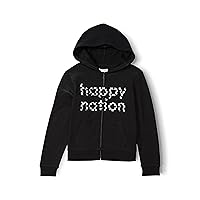 Happy Nation Girls Fleece Full Zip Hoodie Sweatshirt