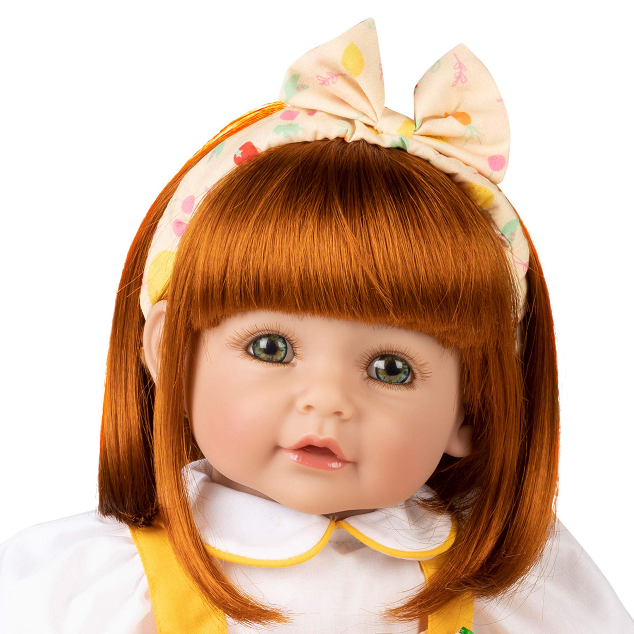 ADORA Realistic Baby Doll Organic Foodie Toddler Doll - 20 inch, Soft CuddleMe Vinyl, silky smooth red hair, Gray Eyes