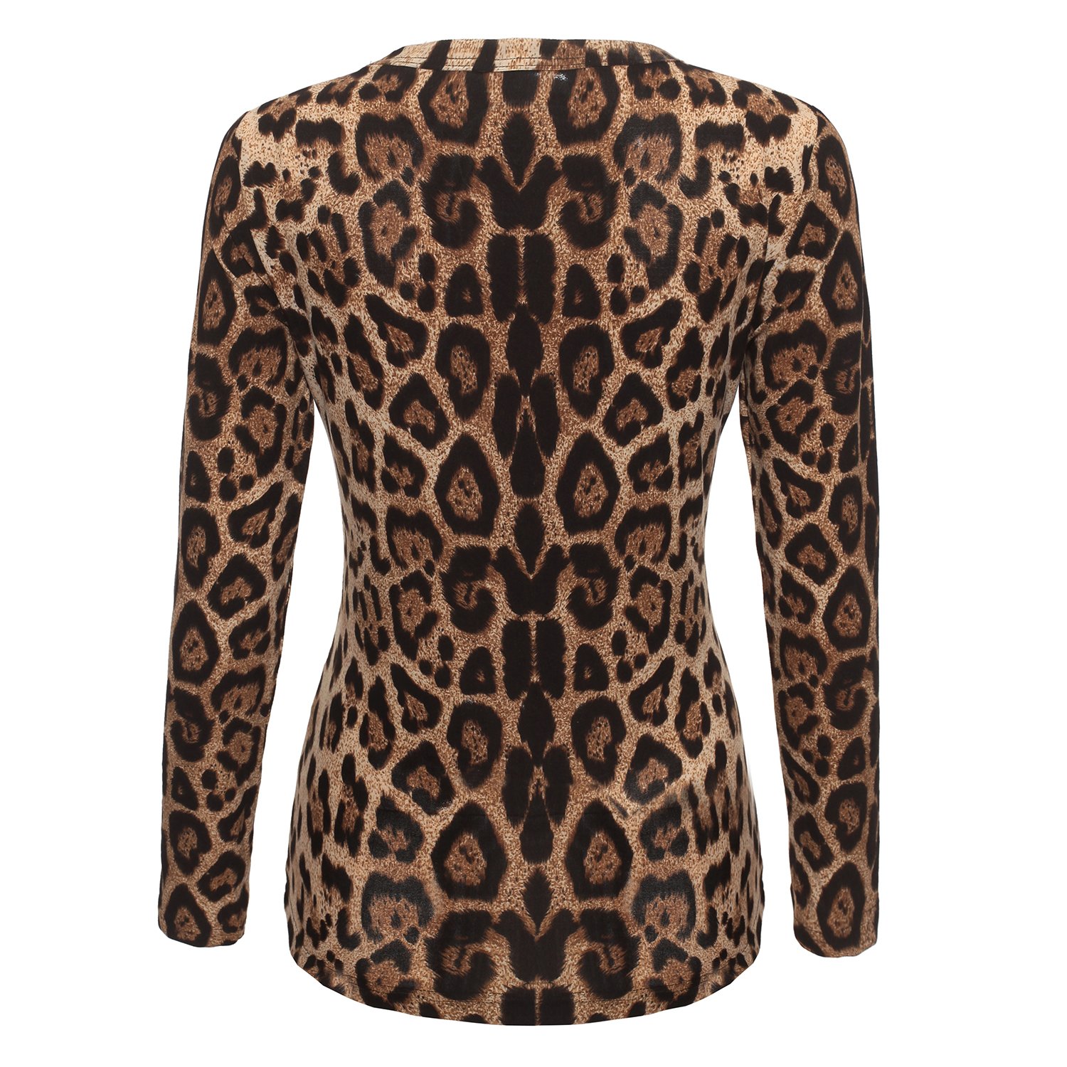 Modern-Tee Women's Round Crew Neck Leopard Printed Fashion T-Shirt Long Sleeve Tops