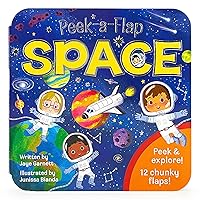 Peek-a-Flap Space Children's Lift-a-Flap Board Book - Planets, Solar System, Outer Space, Rockets & More Peek-a-Flap Space Children's Lift-a-Flap Board Book - Planets, Solar System, Outer Space, Rockets & More Board book