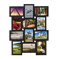 12 Opening Collage Frame, Displays 4x6 and Six 6x4 Inch Photos, Black