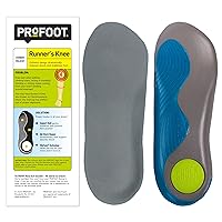 PROFOOT Runner's Knee Orthotic Insole, Men's 8-13, Shock Absorbing Insole for Heel Support, Stabilization and Foot Position Correction, Cushioned Shoe Insole Chondromalacia Support, 1 Pair