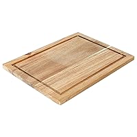 Glad Acacia Wood Cutting Board with Juice Grooves | Reversible Solid Butcher Block and Charcuterie Tray | Home Kitchen Supplies for Chopping and Serving(Brown)