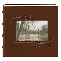 Pioneer Embossed Ivy Frame Leatherette Cover Photo Album, Brown 4 x 6 inches