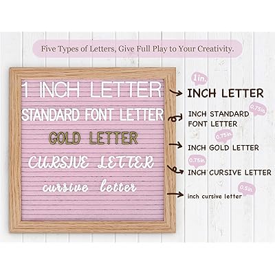 Felt Letter Board with Letters 10x10 inch Changeable Letter Boards + Pre Cut & Sorted 725 Letters Cursive Style Letters Big Letters Letter