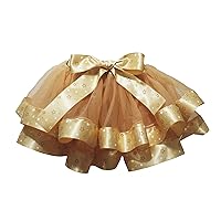 Petitebella Gold Petal Skirt Gold Stars Ribbon Nb-8y
