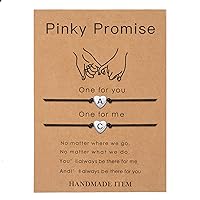 Valentine's Day Gifts Pinky Promise Bracelets Friendship Couple Distance Matching Bracelet 26 Letters Alphabets Gifts for Her 2 Pieces，Valentine's Day Gifts