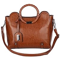NOBONU Women's PU Leather 2 Way Shoulder Bag Retro Small Handbag