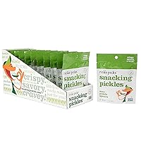 Rick’s Picks Snacking Pickles, Sour Pickle Spears; Gluten-Free, Vegan, Non-GMO Project Verified, Kosher, Healthy Snack On-the-Go; Tray of 12 Pouches