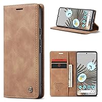 Wallet Case Compatible with Huawei P40, Retro PU Leather Wallet Phone Case Flip Cover Kickstand with Card Slots for P40 (Brown)