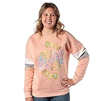 Care Bears Women's Colorful Bear Spiral Varsity Pullover Sweater