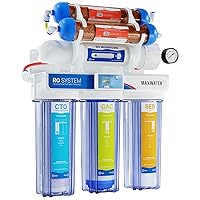 6 Stage 100 GPD (Gallon Per Day) RODI (Reverse Osmosis Deionization) Water Filtration System + Digital TDS Meter for Aquarium