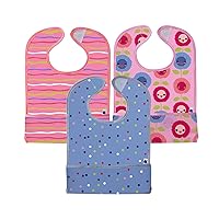 3 Pack Waterproof Baby Bibs, Non Mess Toddler Bibs for Feeding Eating, Bibs for Baby Girl Boy Fit 6-24 Month