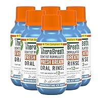 TheraBreath Fresh Breath Dentist Formulated Oral Rinse, Icy Mint, 3 Ounce (Pack of 6)