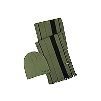 Calvin Klein mens Reversible Beanie and Raschel Scarf Set