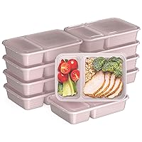 Bentgo® 20-Piece Lightweight, Durable, Reusable BPA-Free 2-Compartment Containers - Microwave, Freezer, Dishwasher Safe - Blush Pink