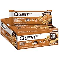 Chocolate Peanut Butter Bars, High Protein, Low Carb, Gluten Free, Keto Friendly, - 12 Count
