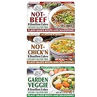 Edward & Son's Vegan Chicken Beef Vegetable Bouillon Cubes – Vegan Broth Cubes, Gluten Free, No Trans Fat, Use in Soups, Stews and Pilafs (8 Cubes of Each)