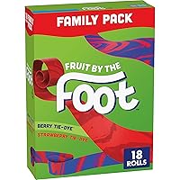 Fruit By The Foot Fruit Flavored Snacks, Berry Tie-Dye & Strawberry Tie-Dye, Family Pack, 18 Rolls, 13.5 oz